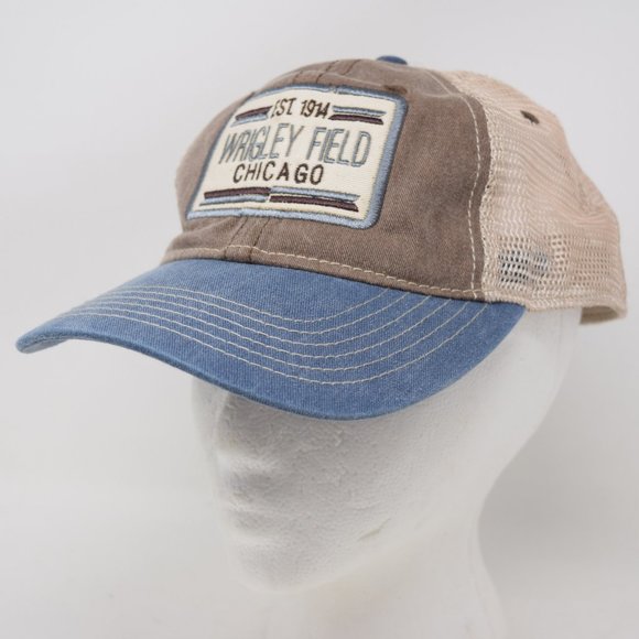 Wrigley Field Chicago Unisex Men Women Snapback Mesh Panel Blue Brown Patch 1914 - Picture 4 of 14
